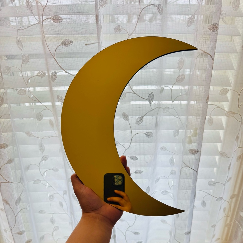 Gold Crescent Moon Wall Decor Mirror - Picture 3 of 4